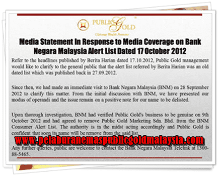 public gold disenaraikan bnm