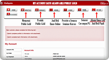 My Account Ahli Public Gold