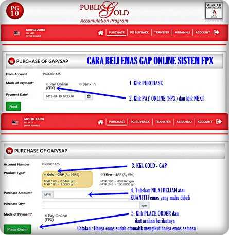 Panduan Beli Emas GAP Online