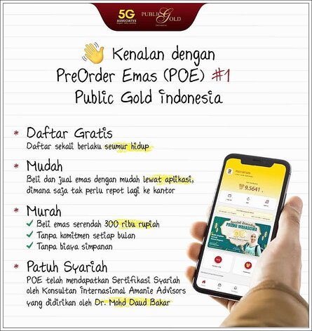 Keuntungan Pre Order Emas POE Public Gold Indonesia