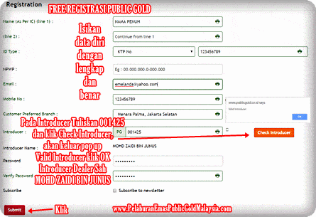 Registrasi Public Gold Indonesia