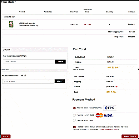 Order Barang Online di PG Mall