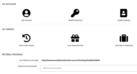 Referral Link Code Aurora Italia