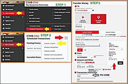 Arahan Tetap Bulanan Cimbclicks