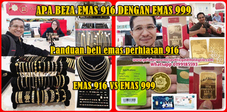 Apa beza emas 916 dan emas 999? Apakah ciri-ciri, fungsi dan perbezaan antara 2 jenis emas yang paling di kenali ramai di malaysia. Pada zaman dahulu emas dijadikan matawang untuk beli belah, selepas itu emas 916 dijadikan perhiasan wanita dan aset yang boleh diwarisi. Bermula tahun 2000, era kemunculan jongkong emas sebagai pelaburan daripada jingkong emas berketulenan 999.9 atau 24 karat. Pelopor pertama yang menulis artikel dan dijemput oleh syarikat emas Public Gold untuk memulakan Pelaburan emas Public gold ialah pensyarah Universiti Multimedia iaitu Tuan Syukor Hashim pada tahun 2008. Selepas itu bermulalah era emas 999 sebagai emas pelaburan hingga kini. Apa perbezaan emas 916 dengan emas 999?”. Walaupun nama sama iaitu emas namun mempunyai banyak perbezaan seperti kenderaan iaitu kereta dengan lori yang mempunyai fungsi berlainan. Kereta digunakan sebagai pengangkutan manusia manakala lori digunakan untuk pengangkutan barangan dan perniagaan. Adalah tidak sesuai untuk mengangkut barangan berat menggunakan kereta. Begitu juga emas yang mempunyai berbagai jenis mengikut fungsi masing-masing berdasarkan ketulenan emas atau kandungan peratus emas. Contoh, jika emas 999 mengandungi peratusan emas 99.9% atau 24 Karat manakala emas 916 mengandungi kandungan emas 91.6% atau 22 Karat. Emas 999 atau 999.9 tidak bercampur dengan logam lain sesuai untuk pelaburan manakala emas 916 bercampur dengan logam lain untuk menjadikan emas 916 lebih kuat, lasak dan sesuai untuk perhiasan wanita. Emas ada pelbagai jenis selain emas 916 dan emas 999, klik INFO TENTANG EMAS JENIS KETULENAN DAN KEGUNAANNYA Emas 999 pula terbahagi kepada 3 jenis manakala emas 916 terbahagi kepada 2 jenis. JENIS EMAS 999 1. Emas 999 berketulenan 99.9% digunakan untuk penghasilan barang kemas seperti rantai jenis gajah, jongkong emas atau dinar emas yang bergred 999. Barang kemas 999 lembut, mudah patah dan rosak tidak sesuai untuk di pakai. 2. Emas 99.99 berketulenan 99.99% dikenali “Pure gold” adalah emas yang diproses dari lombong. 3. Emas 999.9 berketulenan 99.99% dikenali “Fine gold” iaitu emas yang diproses dengan baik dari sumber kitar semula emas-emas yang sedia ada. JENIS EMAS 916 Emas 916 dikenali juga emas 917 di beberapa negara dan merupakan emas yang sama iaitu hasil dari peratusan 22K/24K yang menghasilkan 91.6666 yang dikenali 916 atau dibundar 917. PERBEZAAN EMAS 999 DENGAN EMAS 916 CIRI DAN FUNGSI EMAS 999 a) Emas 24k iaitu emas kelas pertama b) Kandungan Emas 99.99% c) Merupakan emas tulen yang tidak dicampur dengan logam lain atau benda asing d) lembut tidak sesuai untuk barang kemas atau perhiasanan e) Lebih berkilau, bersinar-sinar dan lambat pudar f) Sesuai untuk PELABURAN / SIMPANAN aset dalam bentuk jongkong atau syiling emas g) Peratus SPREAD / SUSUT NILAI RENDAH antara 5% hingga 9% h) TIADA UPAH TUKANG (ada premium yang rendah) i) Harga gadaian di ar-Rahnu tinggi CIRI DAN FUNGSI EMAS 916 a) Emas 22k iaitu emas kelas ketiga b) Kandungan emas hanya 91.6% sahaja c) Emas bercampur dengan 8.4% logam lain seperti tembaga, zink, besi, perak atau logam lain. d) Keras kerana bercampur logam lain sesuai untuk perhiasan. e) Cepat pudar kerana kurang kandungan emas f) Sesuai untuk EMAS PERHIASAN tidak sesuai untuk pelaburan g) Peratus SPREAD / SUSUT NILAI TINGGI antara 20% hingga 30% h) Mempunyai UPAH TUKANG YANG TINGGI bergantung kepada design. i) Harga gadaian di ar-rahnu rendah PANDUAN BELI EMAS 916 1. Beli emas perhiasan 916 untuk digunakan sekurang-kurangnya 2 tahun untuk elak kerugian bila dijual balik kerana peratus spread atau susut nilai emas 916 tinggi 20% hingga 30%. Contoh pengiraan mudah, jika beli emas 916 berharga RM100, harga jual selepas 2 tahun dengan kenaikkan harga emas 15% setahun iaitu RM130 – 20% (spread) - 10% (upah tukang) menghasilkan harga jual balik ialah RM100. Manakala, jika beli emas 999 berharga RM100, harga jual selepas 2 tahun dengan kenaikkan harga emas 15% setahun iaitu RM130 – 6% menghasilkan harga jual balik emas 999 ialah RM124. 2. Jangan beli emas 916 untuk aset pelaburan kerana peratus spread tinggi 20% hingga 30% dan dikenakan upah tukang yang tinggi dimana jika purata kenaikkan emas 15% setahun, jika emas perhiasan dijual sebelum 2 tahun masih lagi rugi dimana harga upah tukang tidak dikira semasa jual balik emas 916. 3. Jangan terpengaruh dengan promosi, emas perhiasan TANPA UPAH TUKANG sedangkan pekedai meninggikan harga emas 4. Jangan terpengaruh dengan promosi, emas perhiasan 916 HARGA MURAH sedangkan pekedai mengenakan upah tukang yang lebih tinggi 5. Elakkan beli emas 916 yang ada batu permata kerana nilainya sangat rendah untuk jual balik dan tidak diterima untuk gadaian. 6. Beli emas 916 hendaklah dicampur harga emas dengan upah tukang untuk membuat perbandingan harga. Cara kira harga emas 916 ialah jumlah gram x harga segram + upah tukang. 7. Perbandingan harga dengan upah tukang yang paling mudah adalah secara online melalui emas perhiasan 916 pg jewel di pg mall. Cara kira harga emas 916 bersih untuk dibuat perbandingan ialah jumlah harga yang dibeli termasuk upah tukang bahagi dengan jumlah gram emas. Public Gold juga ada menjual emas 916 berketulenan 22 karat, dikenali sebagai Public Jewel secara online melalui pg mall iaitu boleh memilih pelbagai emas perhiasan secara online dengan mudah, murah dan selamat dari covid19 dimana barang kemas akan sampai ke rumah. Sempena PKP covid19 pembelian online adalah cara terbaik untuk menghindari wabak covid19 dengan hanya duduk di rumah. Emas 916 pg jewel mempunyai pelbagai design terbaru dengan upah tukang yang murah. Jadi, sebelum membeli barang kemas 916 di kedai emas boleh lihat harga emas PG JEWEL di PG MALL sebagai perbandingan. DAFTAR PERCUMA DI PG MALL untuk beli pelbagai barangan dan emas 916 secara online di PG MALL. Emas perhiasan 916 dan emas 999 adalah aset berharga dengan peratus spread atau susut nilai yang kekal yang akan memberi keuntungan apabila di simpan dalam jangkamasa panjang. Berbeza dengan simpanan barang lain seperti kereta dimana peratus spread atau susut nilainya akan menjadi sifar. Contoh kereta yang dibeli 10 tahun yang lepas susut nilai harganya telah berkurang 80% dan jika disimpan lebih lama nilainya menjadi sifar. Emas merupakan salah satu aset yang sentiasa tinggi nilainya. Memiliki dan menyimpan emas merupakan sesuatu yang baik jika difikirkan pulangannya untuk masa depan. Namun emas 999 dan emas 916 mempunyai perbezaan dan fungsi tertentu bergantung kepada matlama pembeli. Jika matlamat beli emas untuk perhiasan wanita, belilah barang kemas 916 dan jika matlamat sebagai aset pelaburan yang lebih menguntungkan maka simpan emas 999.9 khas untuk pelaburan. Paling baik adalah memiliki kedua-dua jenis emas iaitu isteri memakai emas 916 dan suami menympan emas pelaburan 999.9 untuk pelaburan masa depan. Sebenarnya jongkong emas 999.9 juga boleh dijadikan emas perhiasan 916. Cerita benar apabila adik meleburkan gold bar emas 20g 999.9 menjadi 30 gram emas 916 dengan hanya upah tukang emas. Adik mahu beli barang kemas, maka ku beri cadangan leburkan gold bar 20g simpanannya buat barang kemas 916. Hanya lakar design yang dikendaki dan berikan gold bar kepada tukang emas. Gold bar 20g 999.9 dapat menghasilkan emas perhiasan 916 lebih kurang 30 gram kerana emas 916 di tambah logam lain untuk menjadikannya kuat. Jadi, wanita-wanita juga simpanlah jongkong emas pelaburan 999.9 bukan saja untuk pelaburan, dana kecemasan,penyelamat kejatuhan nilai wang dan pengelak kebocoran wang, tapi boleh buat barang kemas 916. Cara paling baik dengan beli EMAS PROGRAM GAP hanya minima RM100 untuk kumpul emas sedikit demi sedikit dan dapat gold bar atau emas dinar 999.9 atau 24 Karat.
