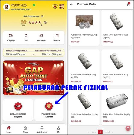 Pelaburan Perak Fizikal